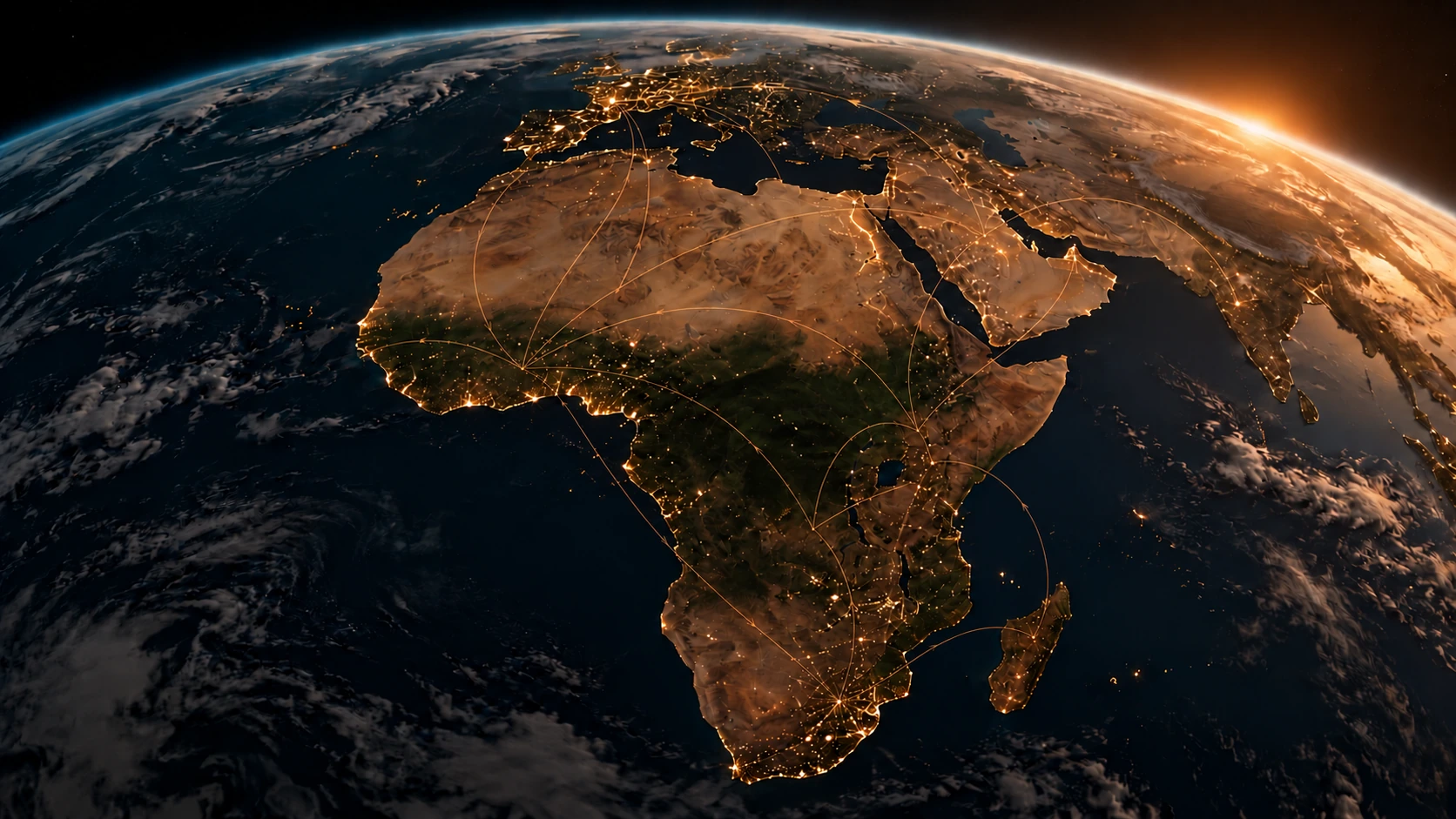 L’Afrique vue de l’espace et ses liaisons internationales discrètes